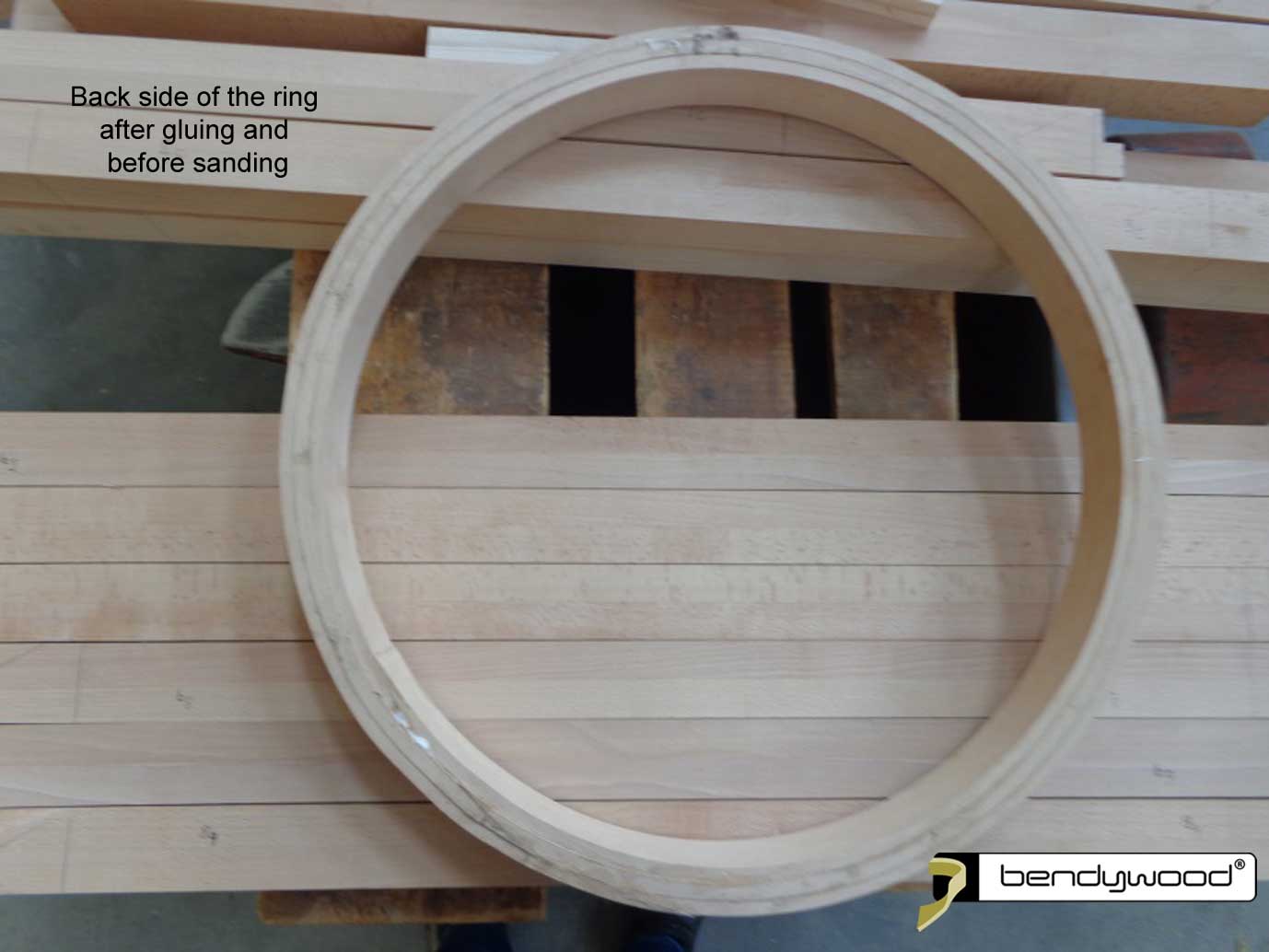 Back side of the ring after gluing and before sanding