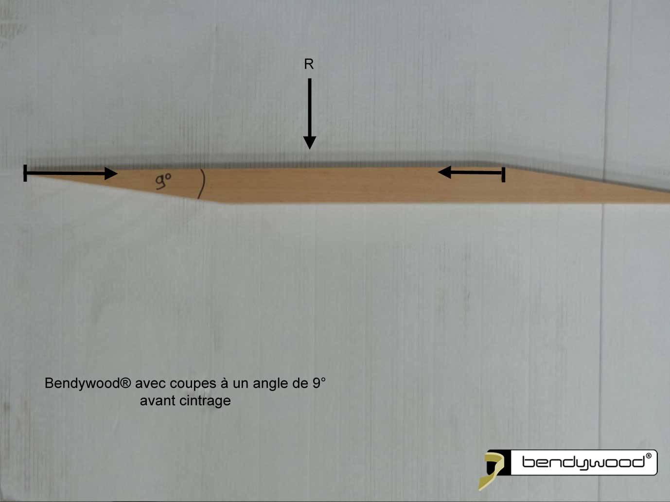Main courante Bendywood® avec coupe à 9°